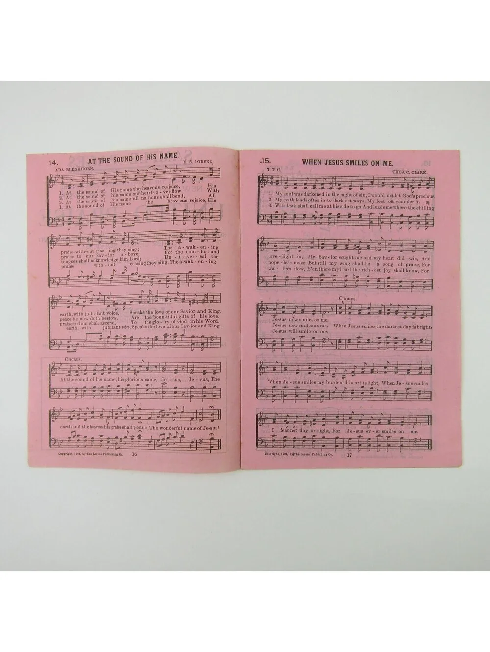 Sheet Music Sunday School Songs Lorenz Publishing Co Dayton Ohio Antique 1908